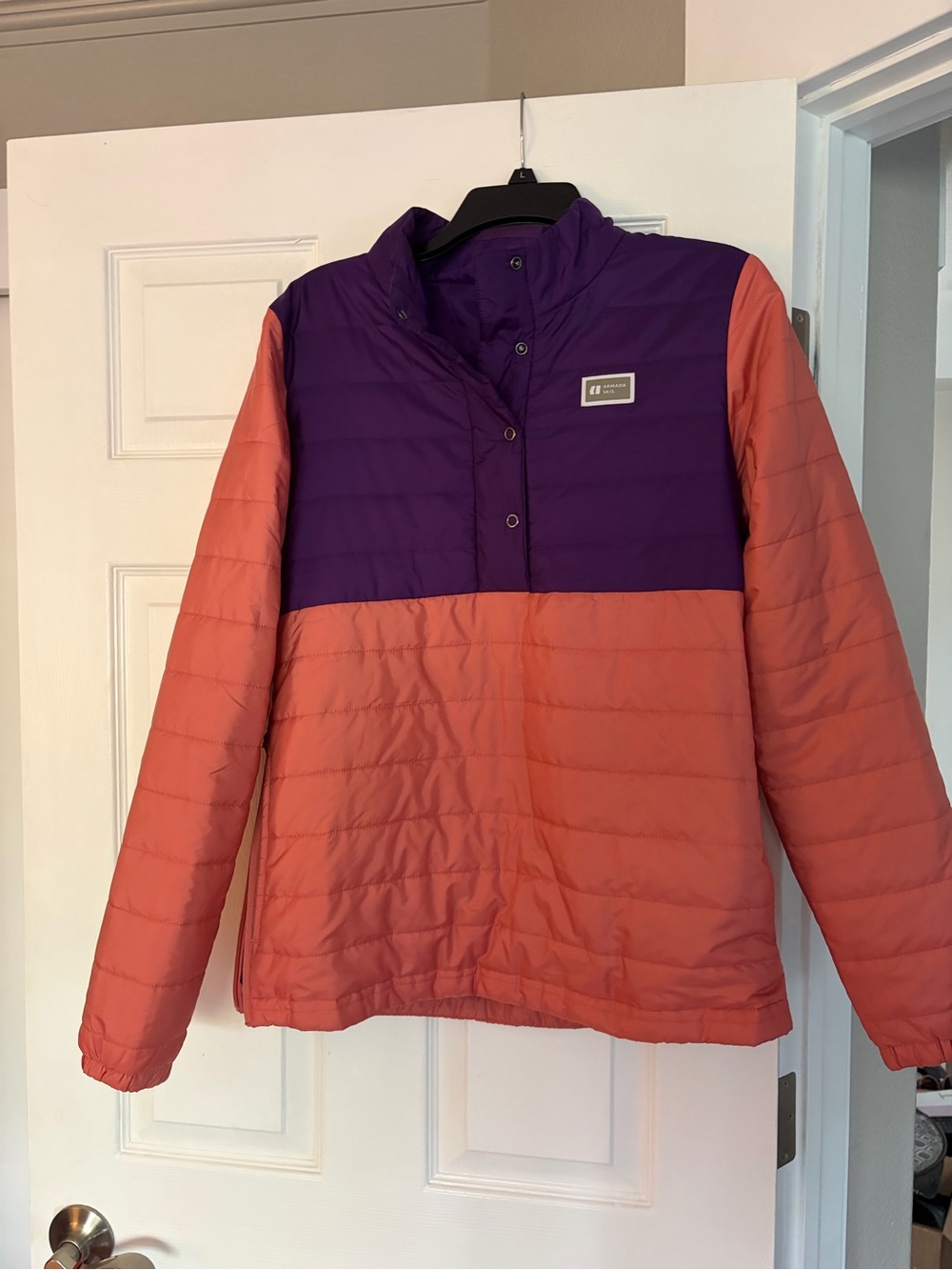 Armada Skis Colorblock Puffer Jacket - Purple & Coral